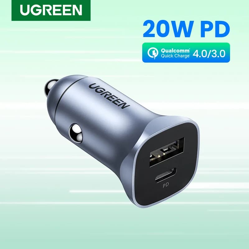 Cargador de coche QC 4.0, doble puerto, 24W
