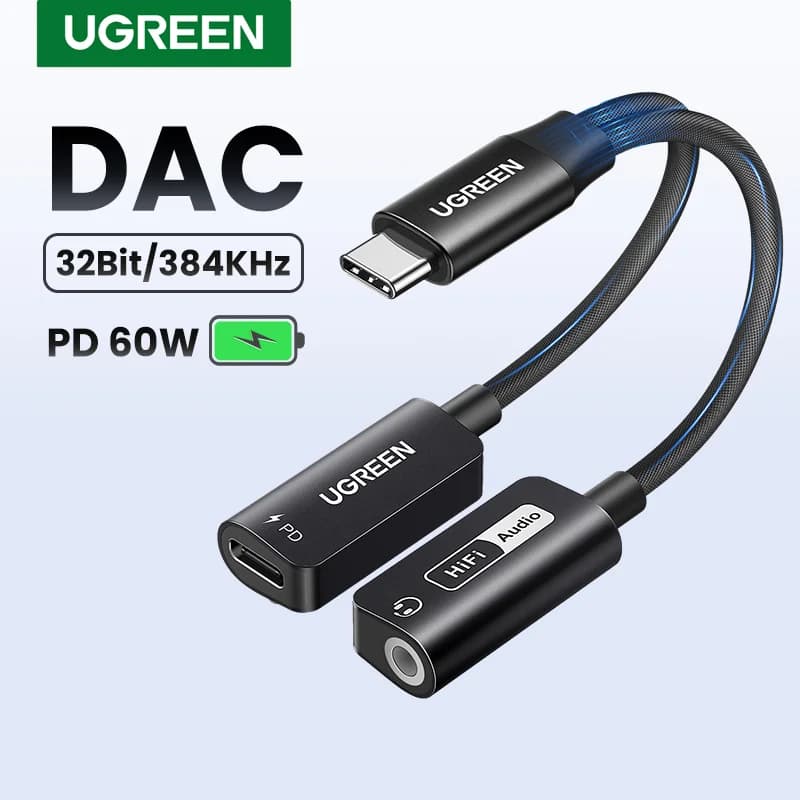 Adaptador de audio USB-C a AUX 3.5mm con DAC