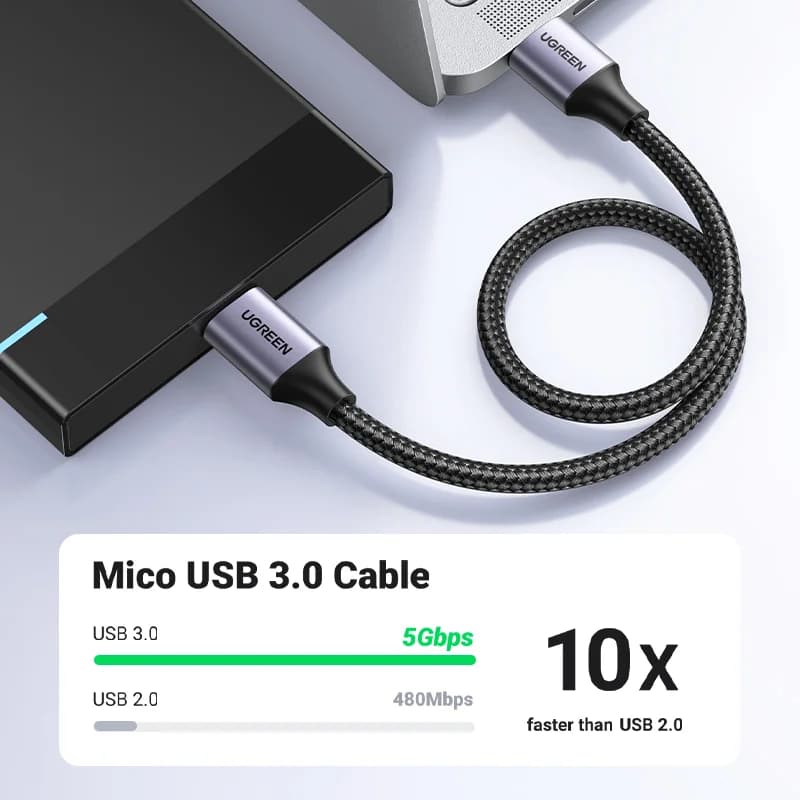 Cable de datos y carga rápida USB 3.0 Micro-B