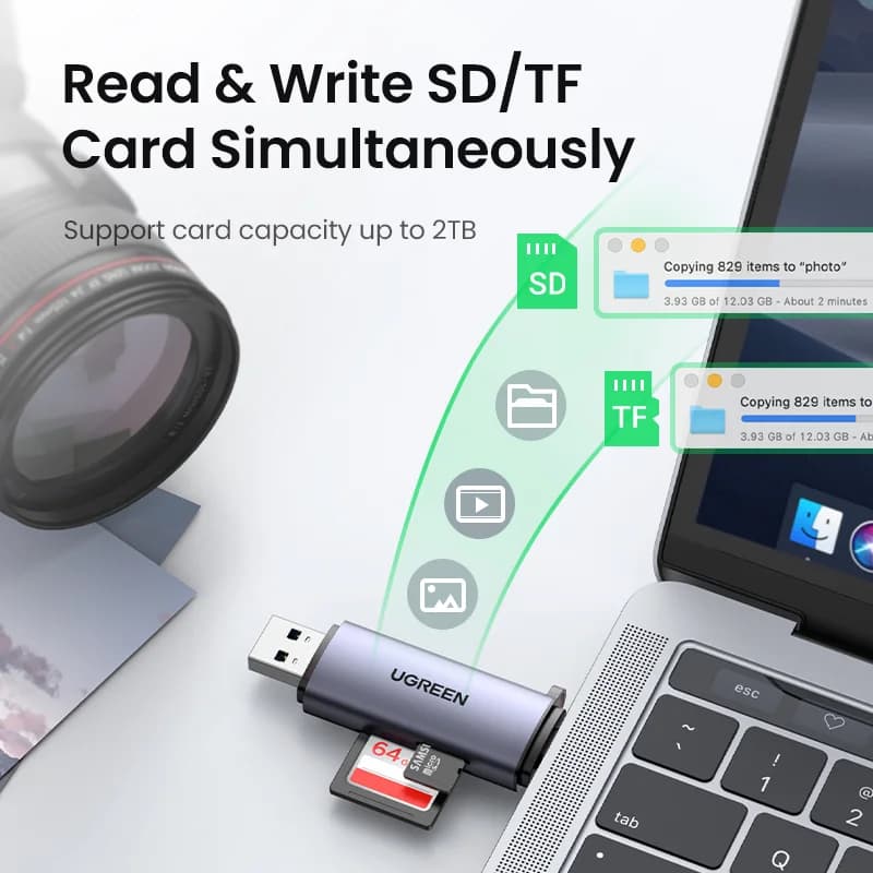 Lector de tarjetas SD/MicroSD USB 3.0 y USB-C