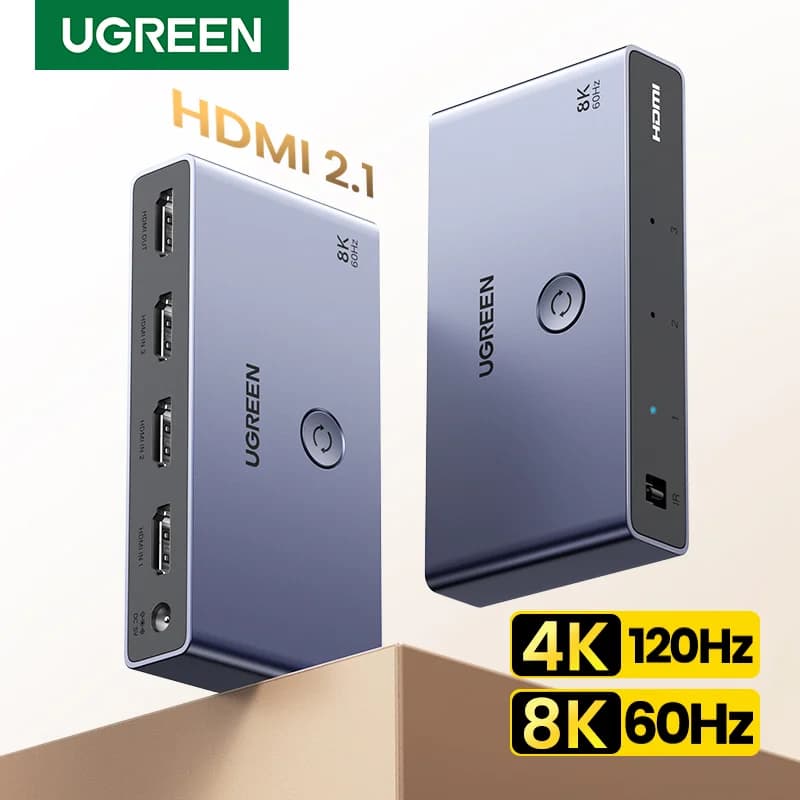 Conmutador HDMI 2.1, 3 entradas - 1 salida, 8K con mando