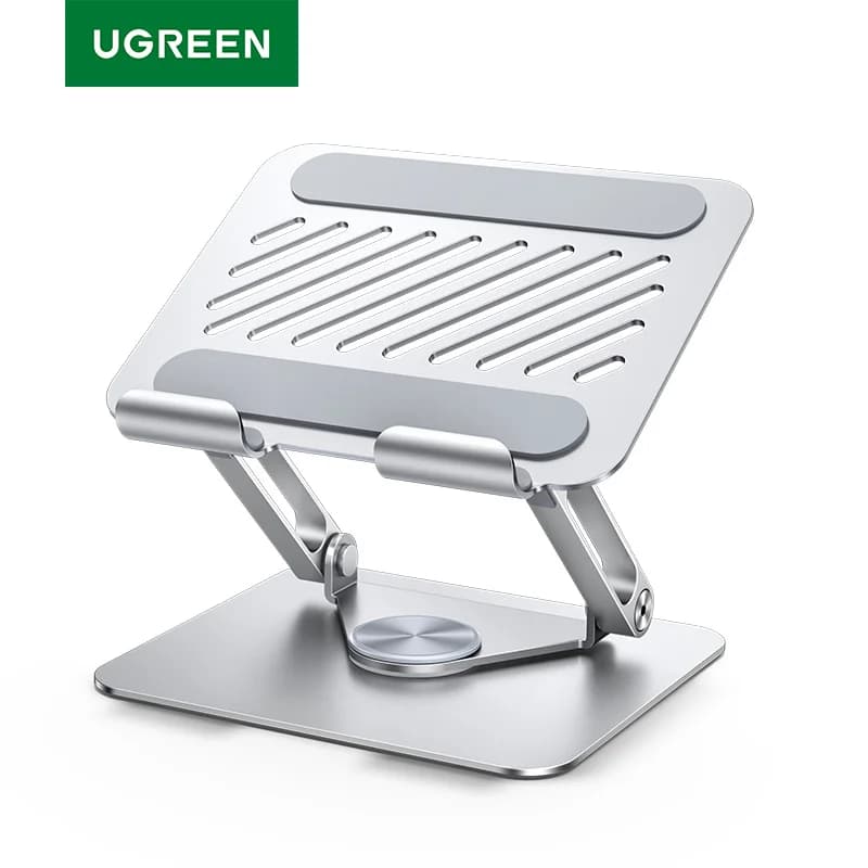 Soporte giratorio 360° de aluminio para tablet y móvil