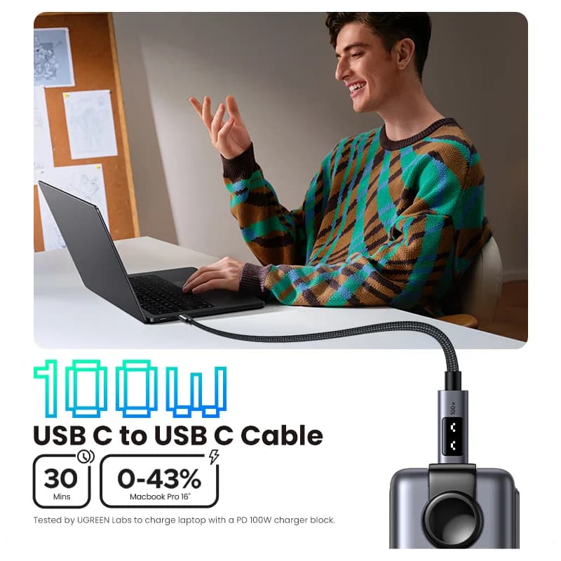 Cable USB-C a USB-C, 100W PD, 0.5-3m