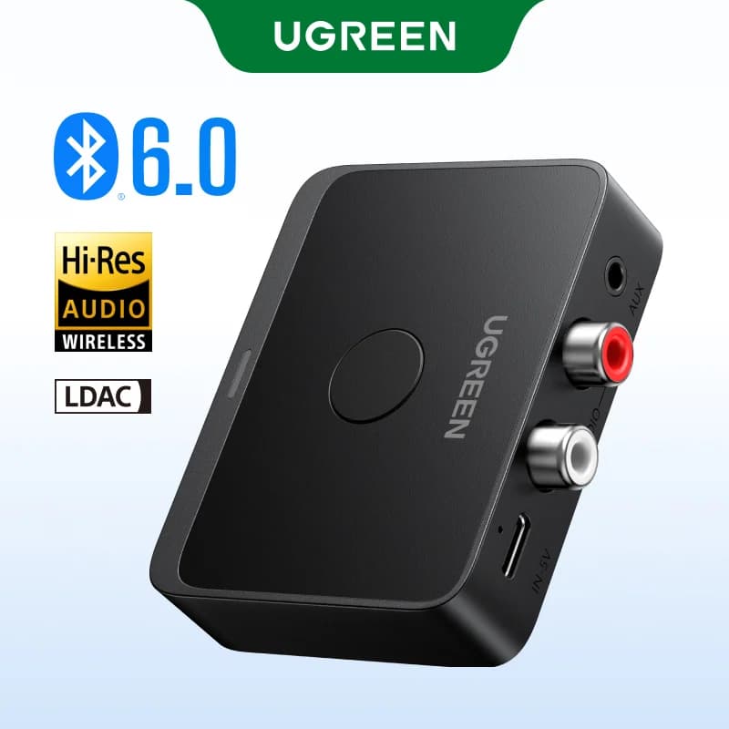 Receptor de Audio Bluetooth 6.0, 3.5mm y RCA