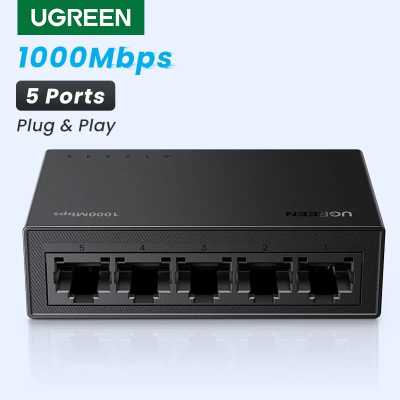 Conmutador de red Ethernet Gigabit de 5 puertos