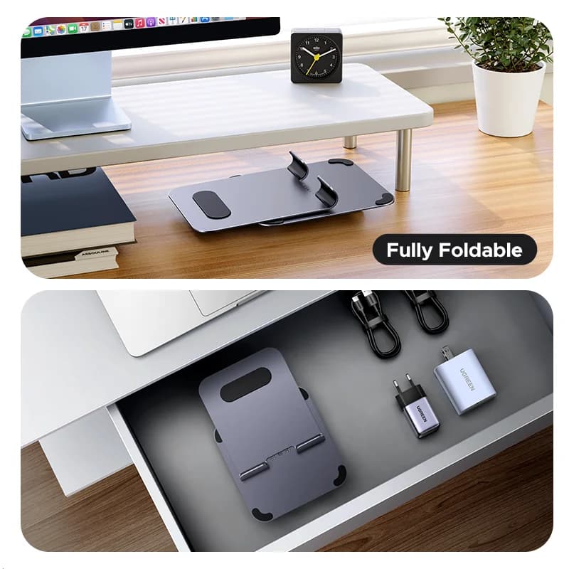 Soporte giratorio de aluminio para tableta y teléfono 360°