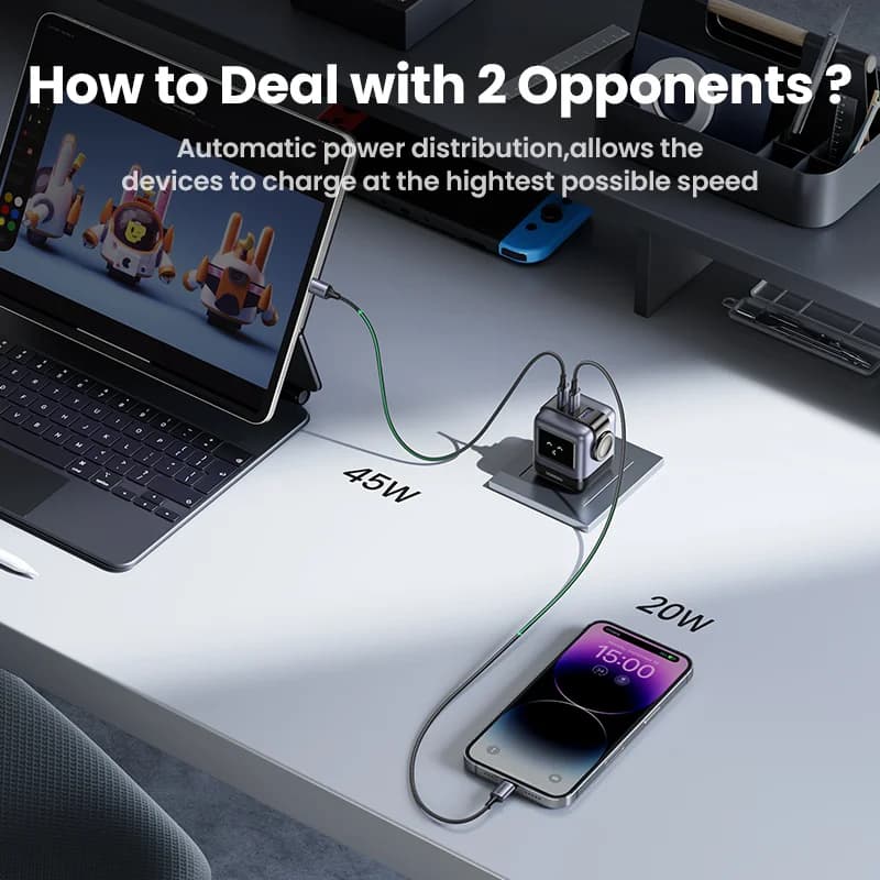 Cargador de pared GaN USB-C 65W, enchufe EE.UU.