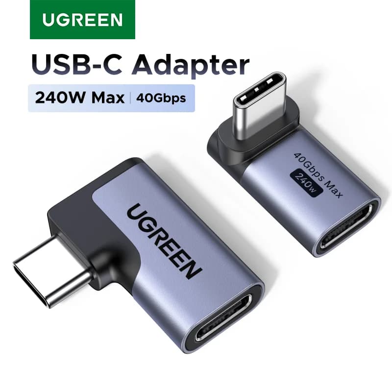 Adaptador USB-C a USB-C Acodado (Pack de 2)