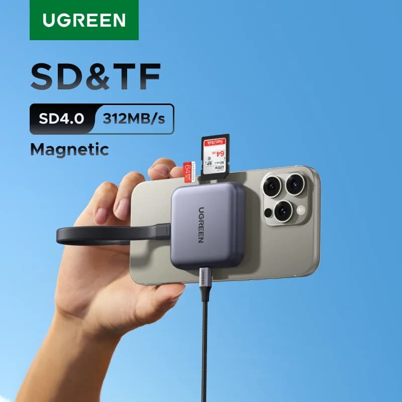Lector de tarjetas SD y TF magnético USB-C, 312MB/s