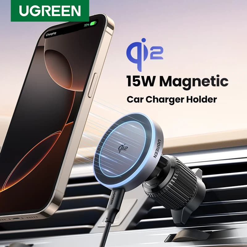 Cargador inalámbrico magnético Qi2 15W para coche iPhone