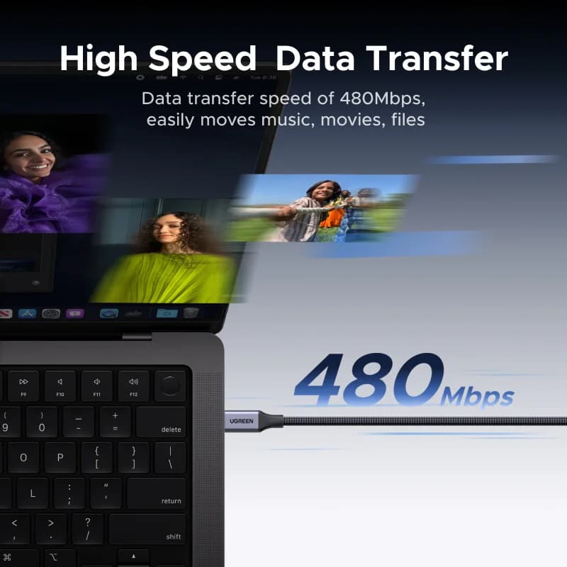 Cable de carga rápida magnético USB-C a USB-C de 100W