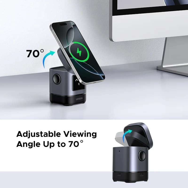 Base de Carga Inalámbrica Magnética Qi2 15W con Cable