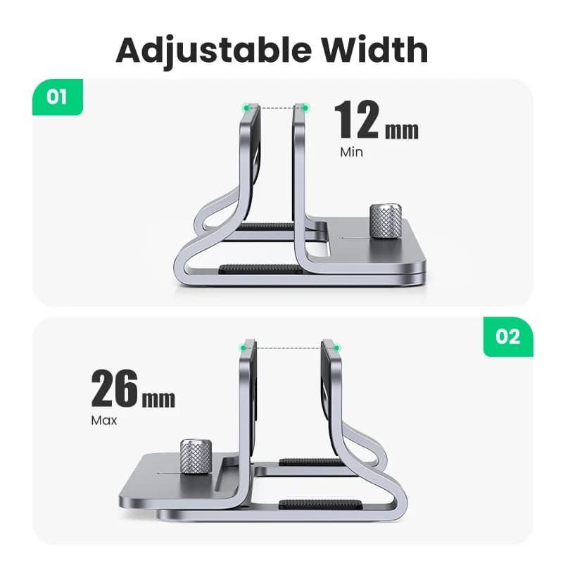 Soporte vertical plegable de aluminio para portátil