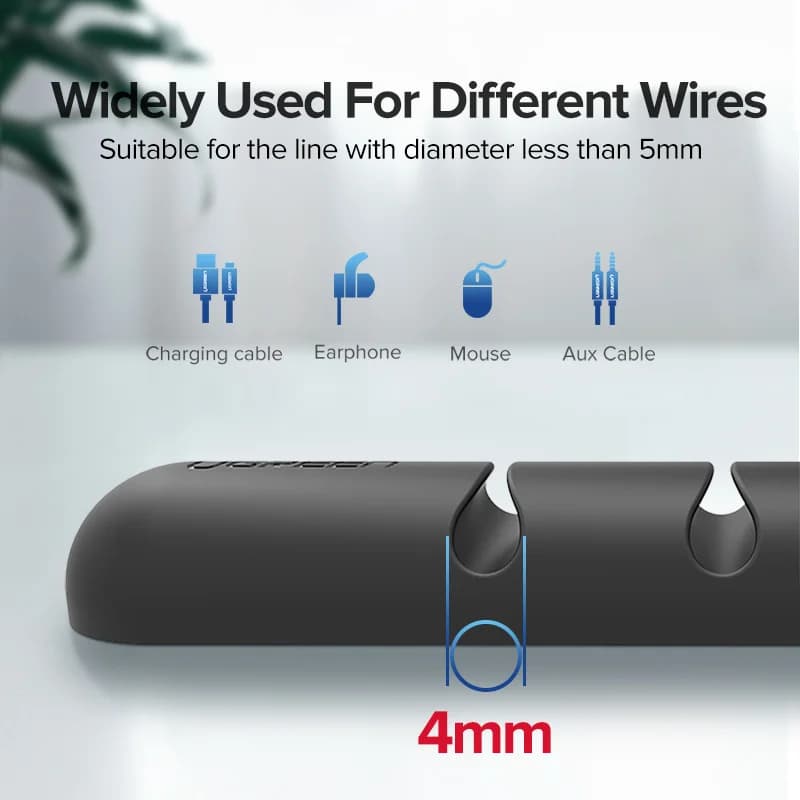 Clips organizadores de cables USB de silicona