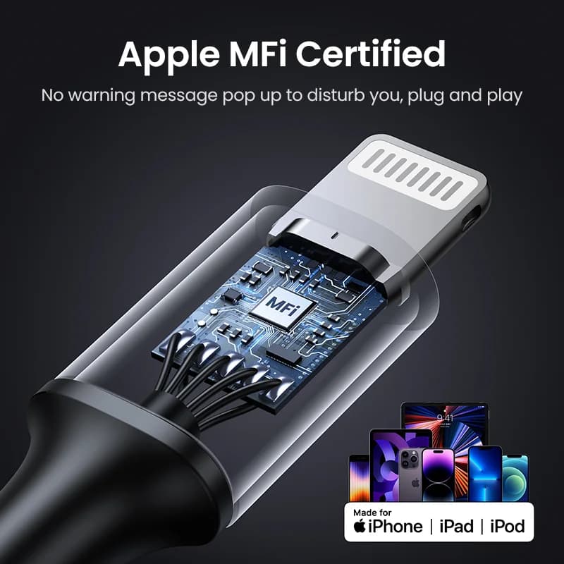 Cable USB-C a Lightning, 20W PD, MFi
