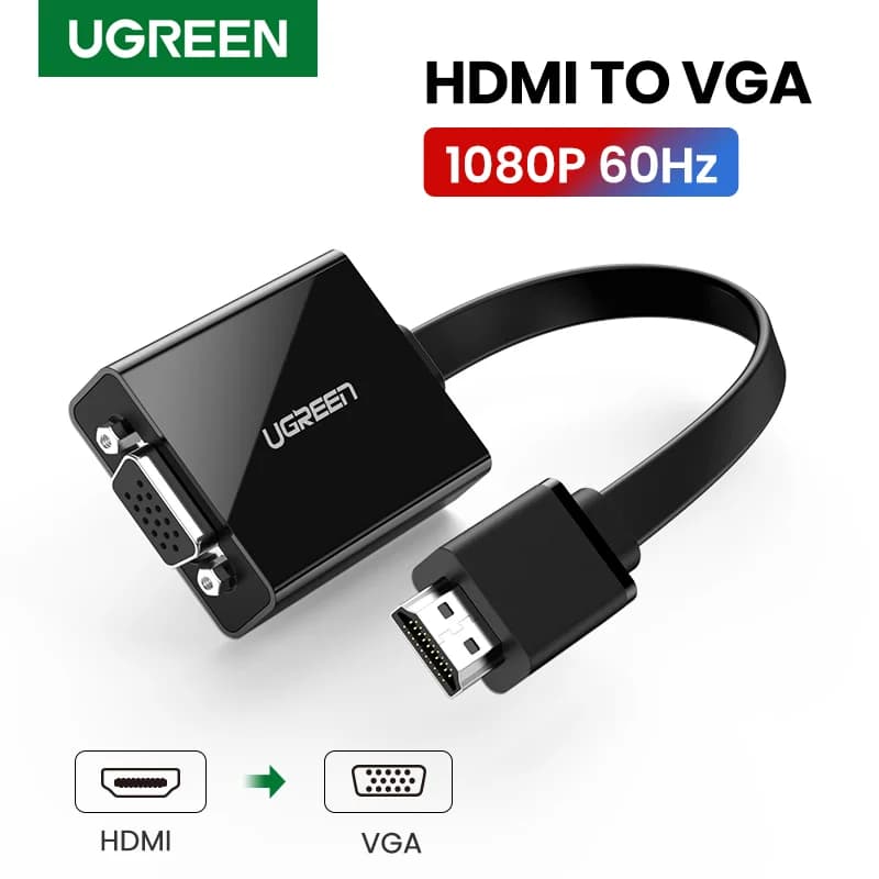 Adaptador HDMI a VGA con audio 3.5mm, 1080P