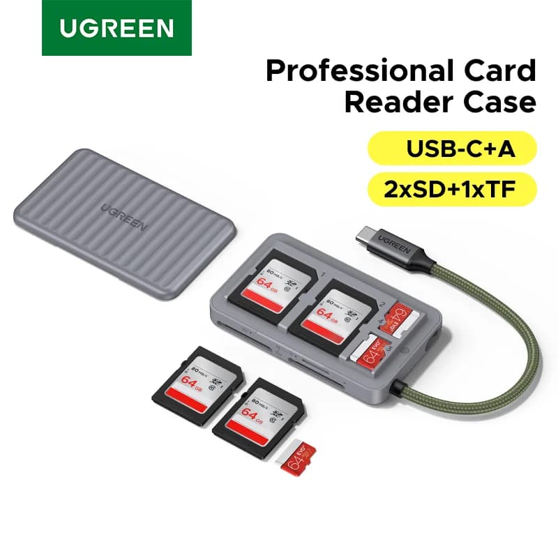 Lector de tarjetas SD/TF USB-C con estuche