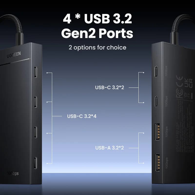 Hub USB-C de 4 puertos 10Gbps adaptador Tipo-C