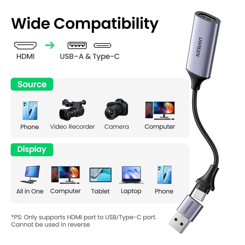 Tarjeta de Captura de Vídeo HDMI 4K a USB-C