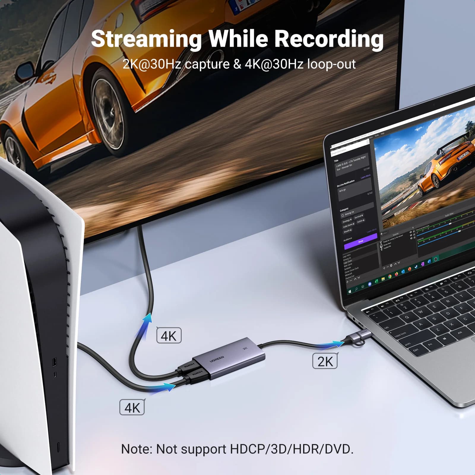 Tarjeta capturadora de vídeo HDMI a USB 4K