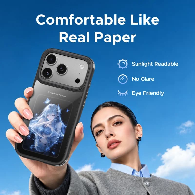 Funda magnética con pantalla E-Ink para iPhone Pro Max
