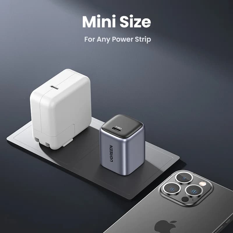 Cargador rápido USB-C GaN de 20W, enchufe EE. UU.