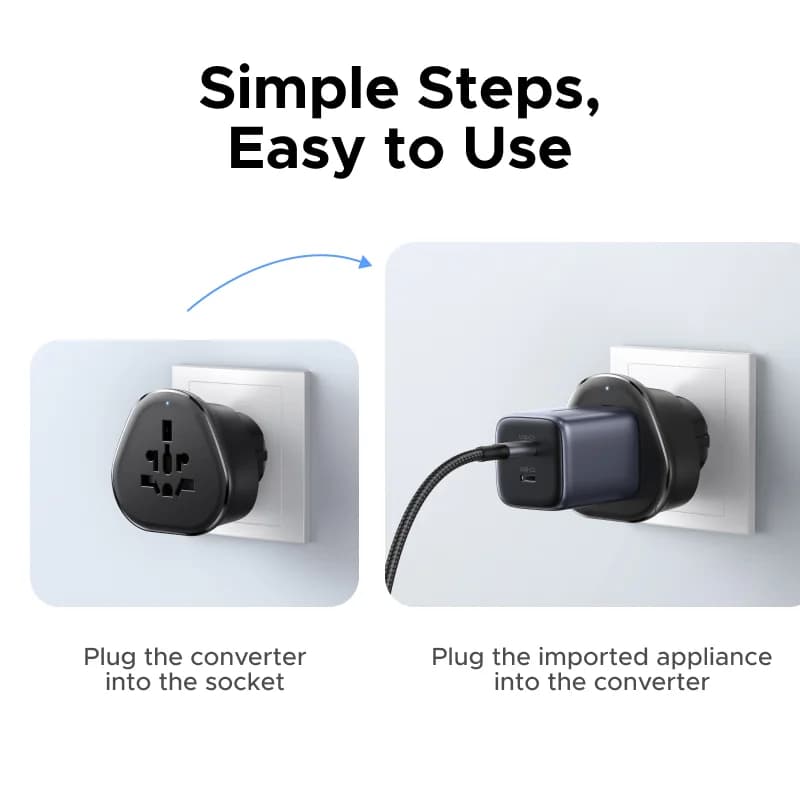 Adaptador de corriente universal para viajes a múltiples países