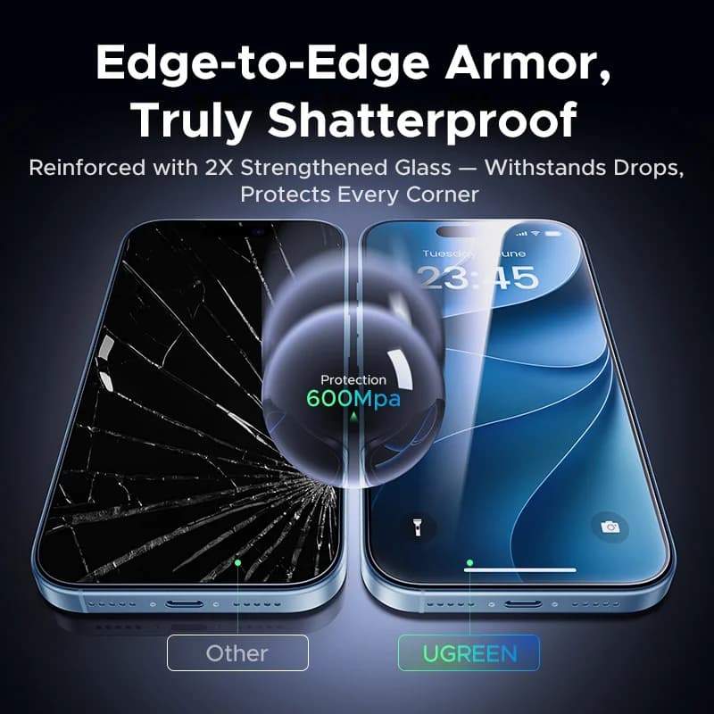 Protector de pantalla de vidrio templado para iPhone, pack de 2
