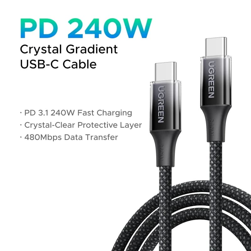 Cable trenzado de carga rápida USB-C 240W