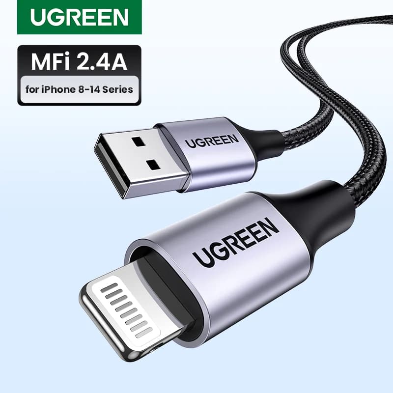 Cable Lightning a USB certificado MFi, carga rápida 2.4A