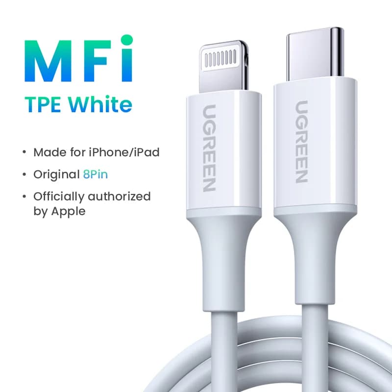 Cable MFi USB-C a Lightning, Carga Rápida PD 30W