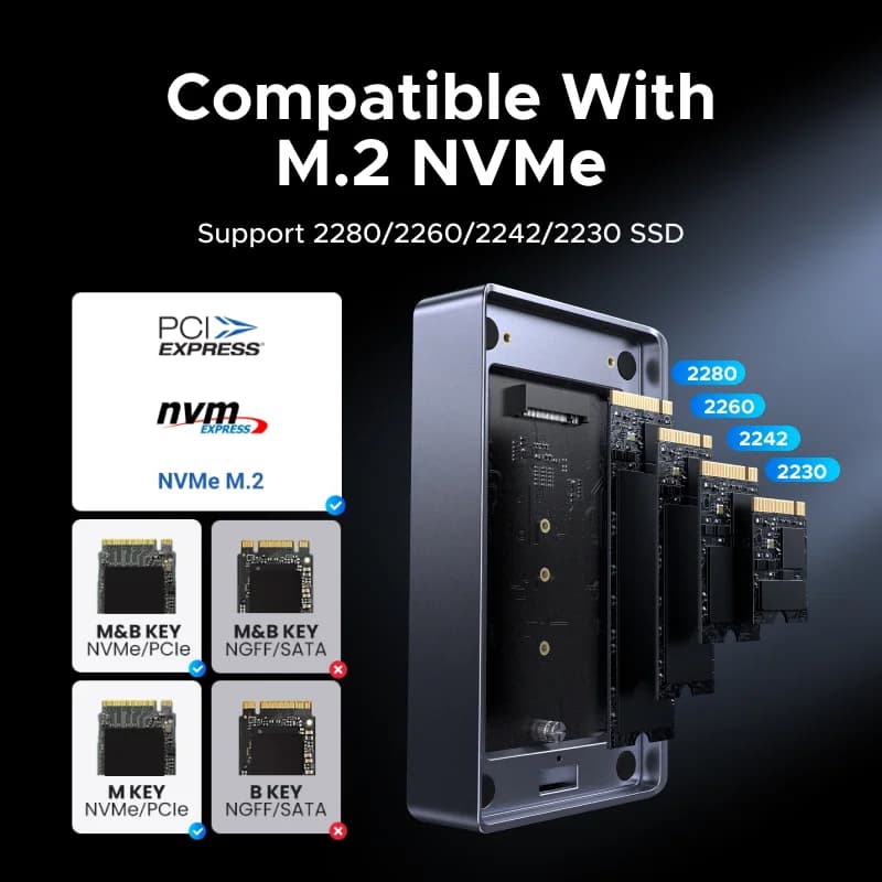 Carcasa USB4 M.2 NVMe SSD, 40Gbps, Thunderbolt