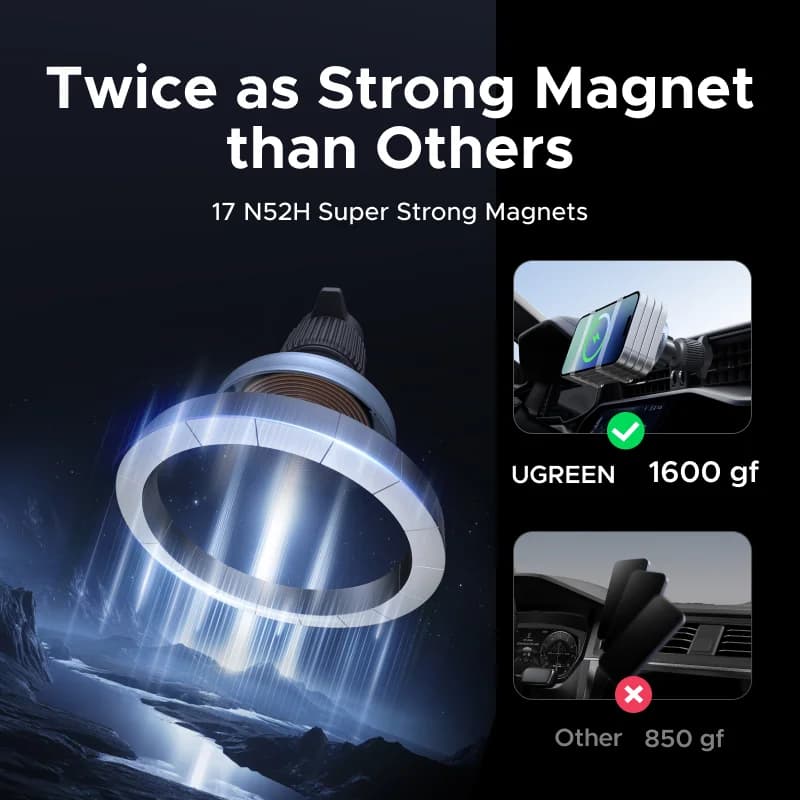Cargador Inalámbrico Magnético para Coche Qi2.2, 25W