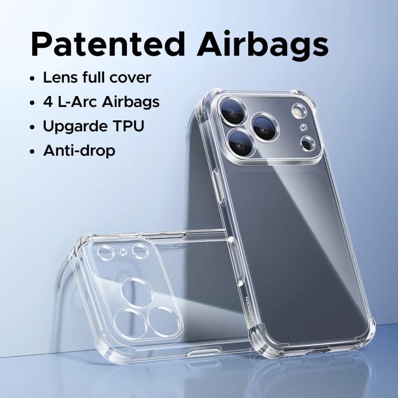 Funda transparente antigolpes con airbag para iPhone