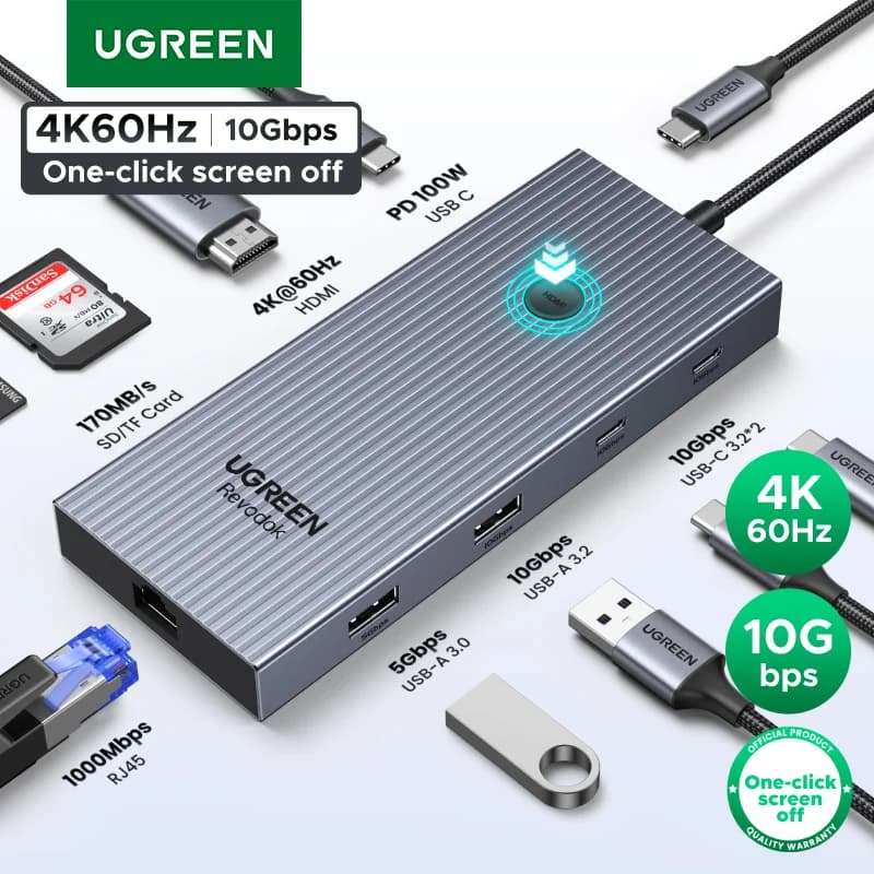 Hub USB-C con HDMI 4K, Ethernet y PD 100W