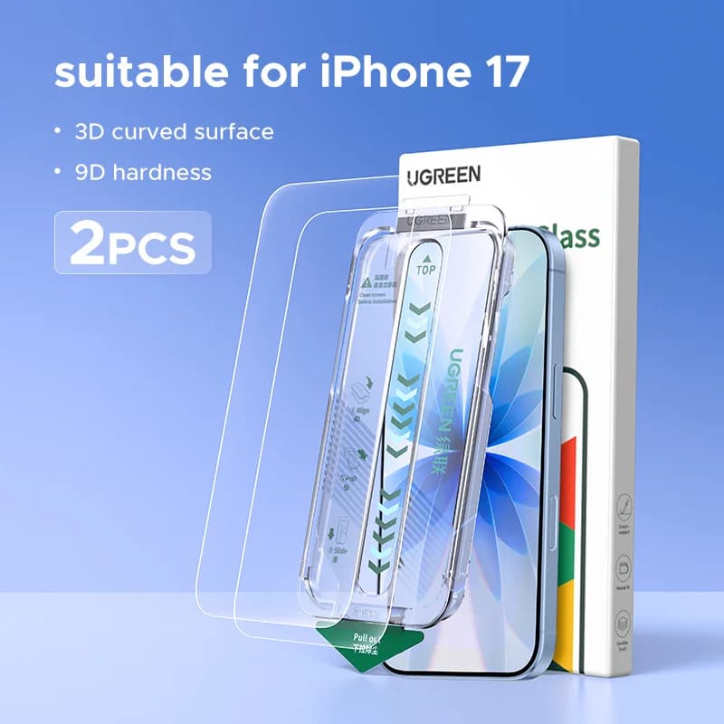 Protector de pantalla de vidrio templado para iPhone, pack de 2