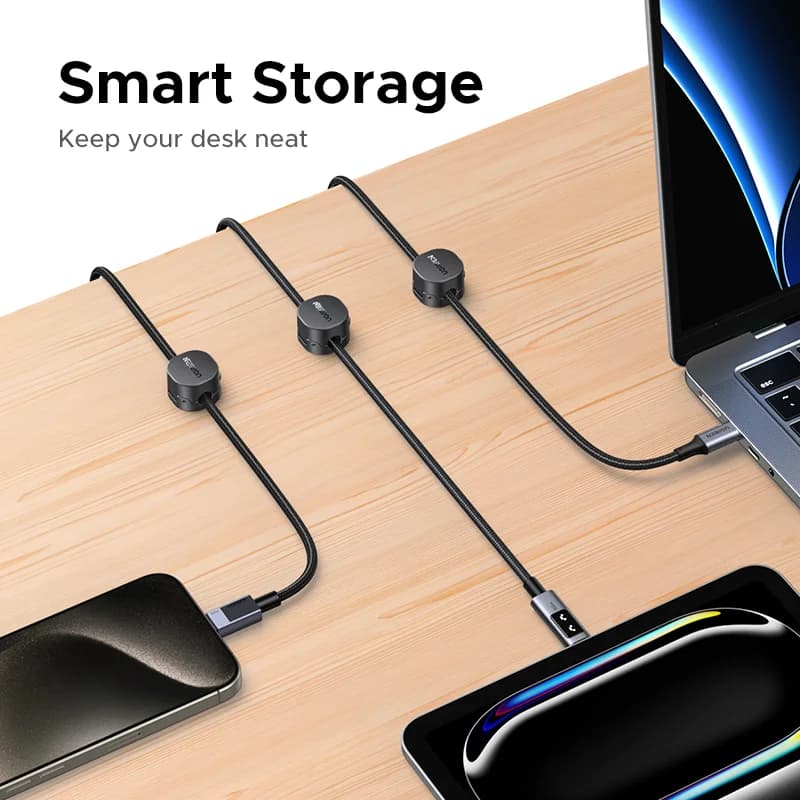 Clips organizadores de cables magnéticos para escritorio