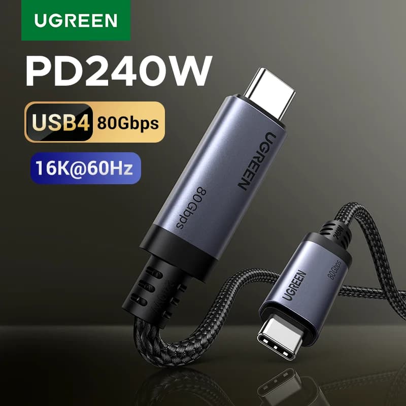 Cable USB-C USB4, PD 240W, Transferencia de datos 80Gbps