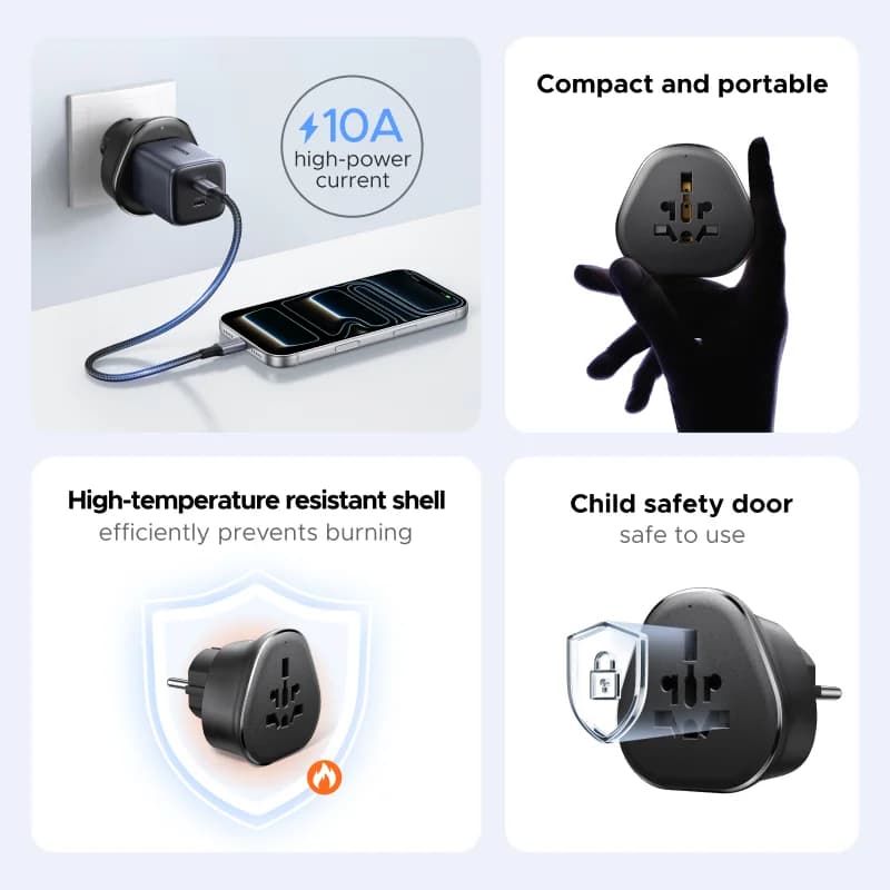 Adaptador de corriente universal para viajes a múltiples países