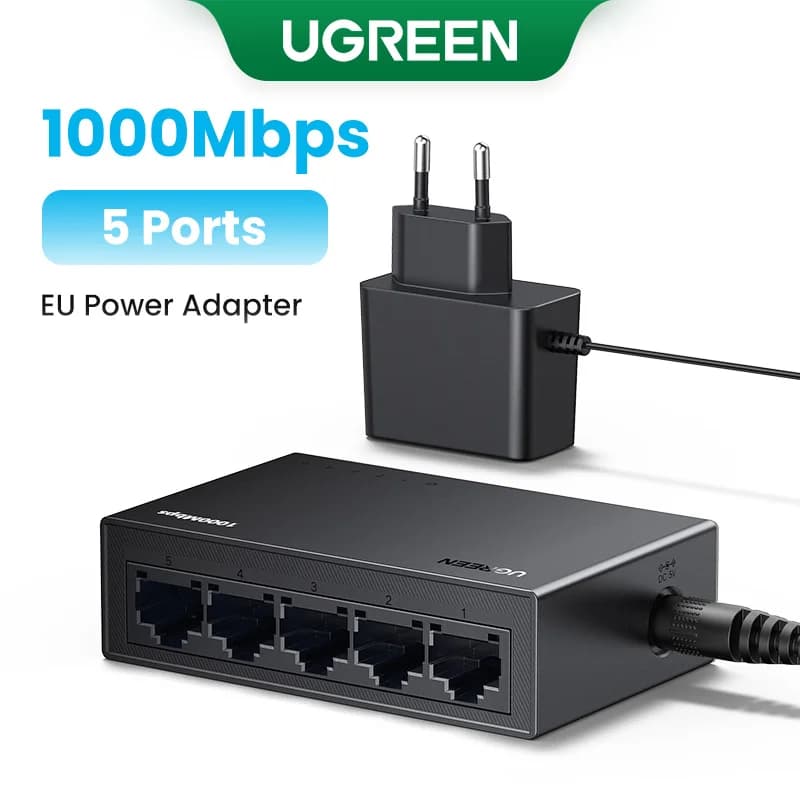 Conmutador de red Ethernet Gigabit de 5 puertos