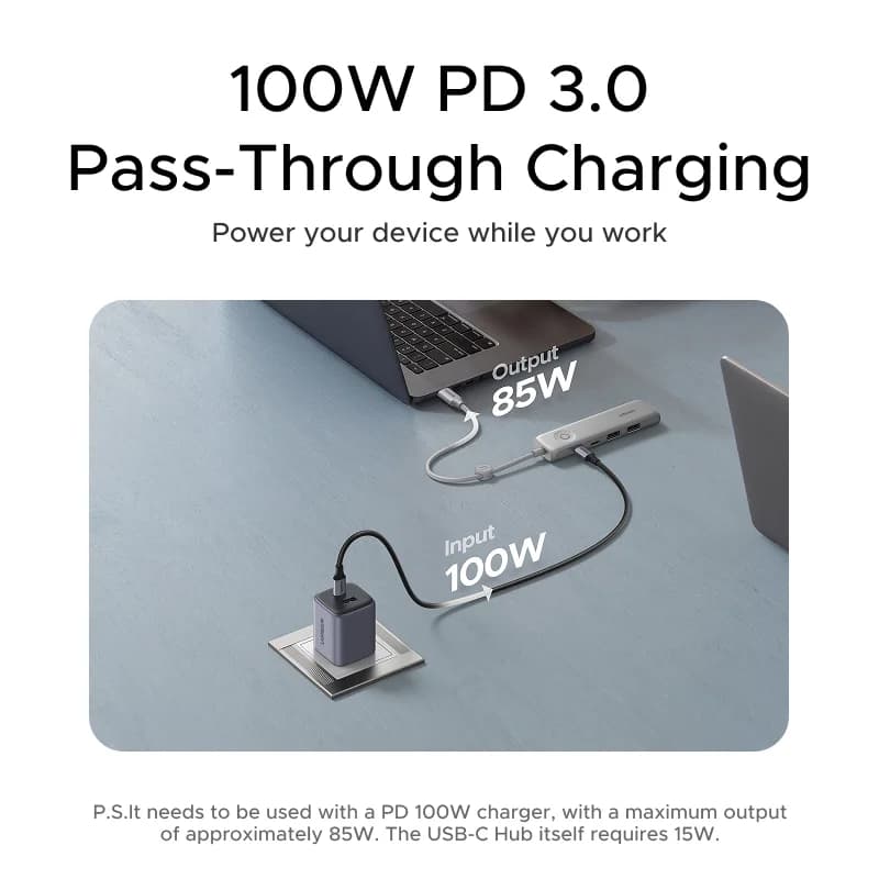 Hub USB-C con HDMI 4K, datos de 10Gbps y bloqueo de pantalla