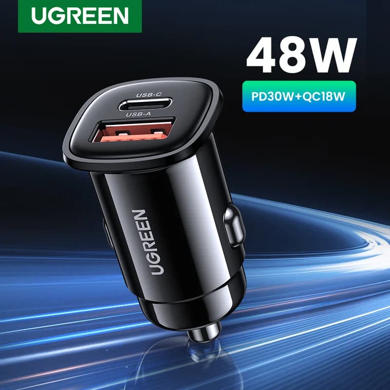 Cargador de coche USB 30W con Quick Charge 4.0 y PD