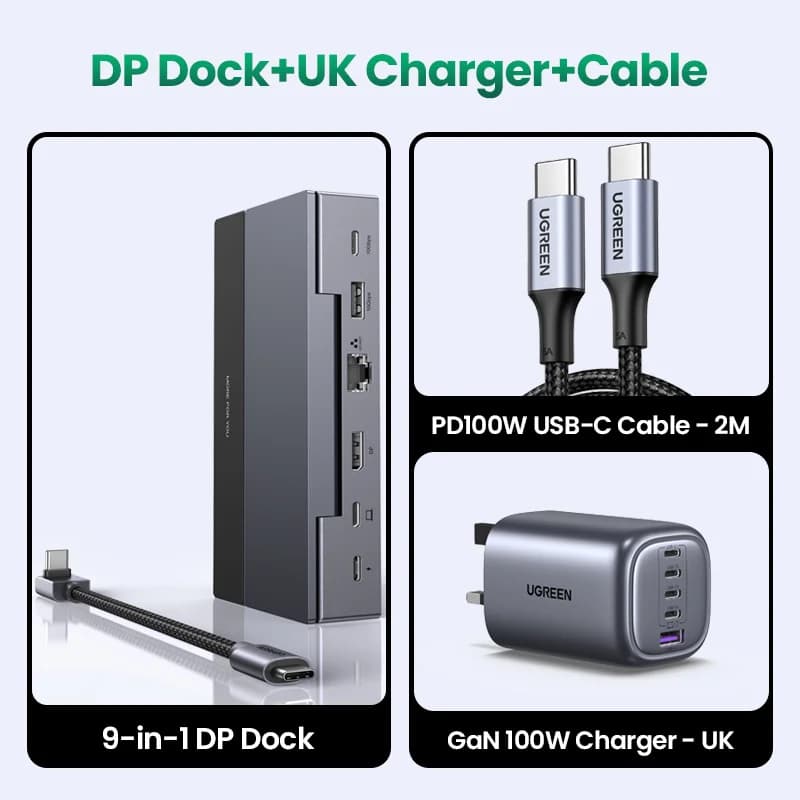Estación de acoplamiento USB-C, 4K 120Hz, 10Gbps, PD 100W