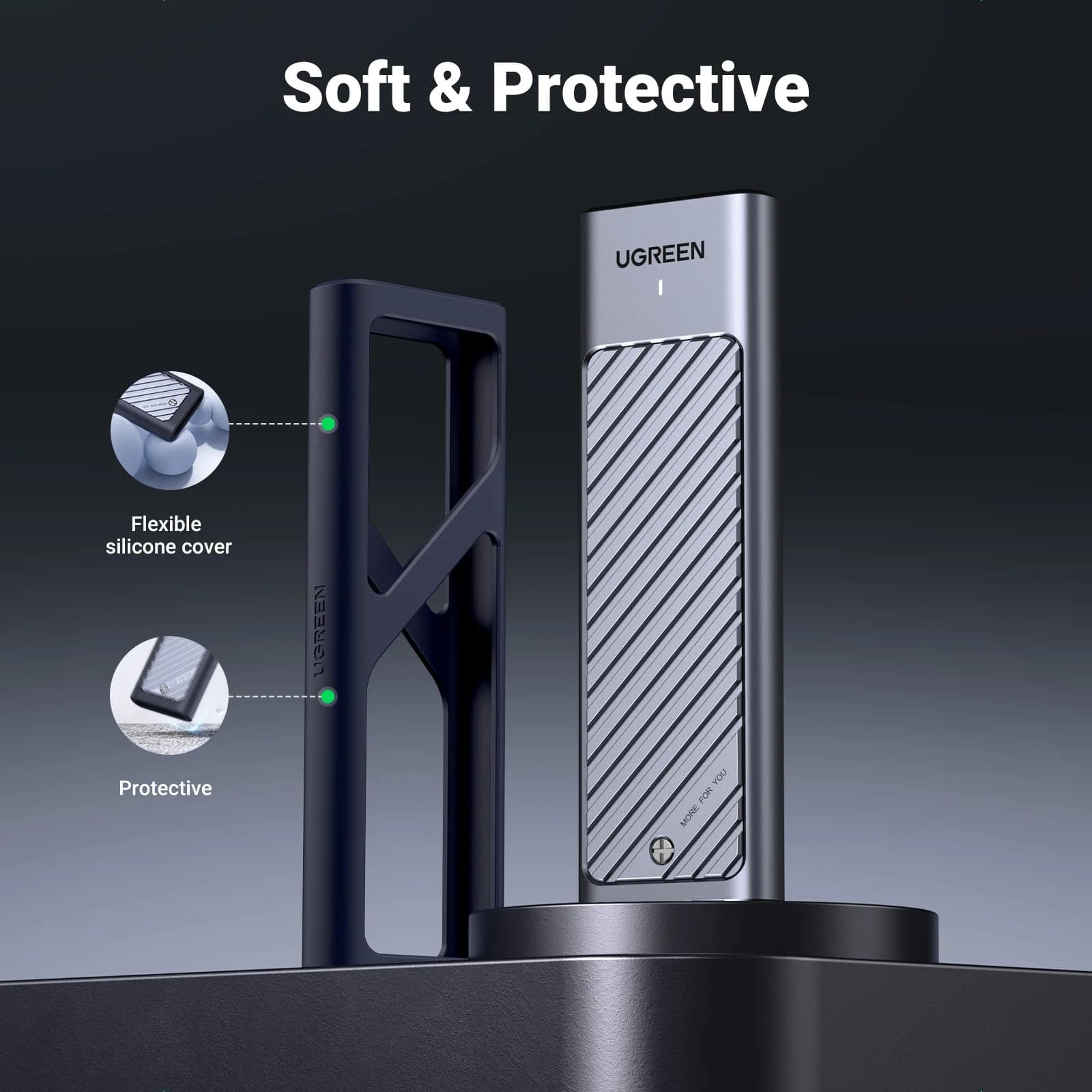 Carcasa SSD M.2 NVMe USB-C 5Gbps