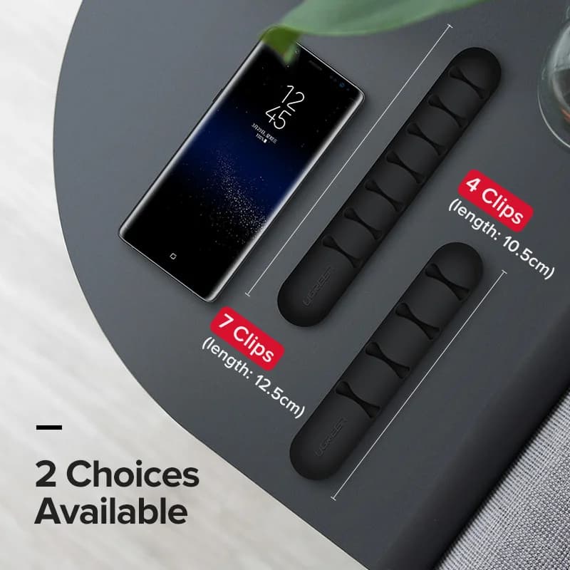 Clips organizadores de cables USB de silicona