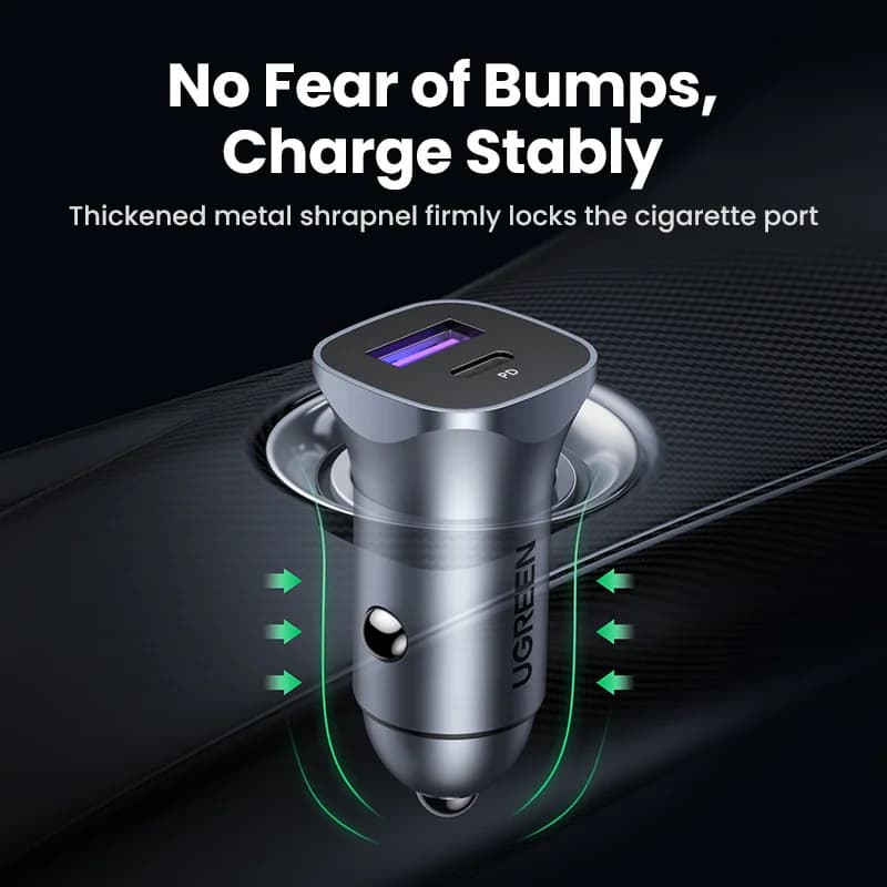 Cargador de coche USB-C con Quick Charge 4.0 y PD