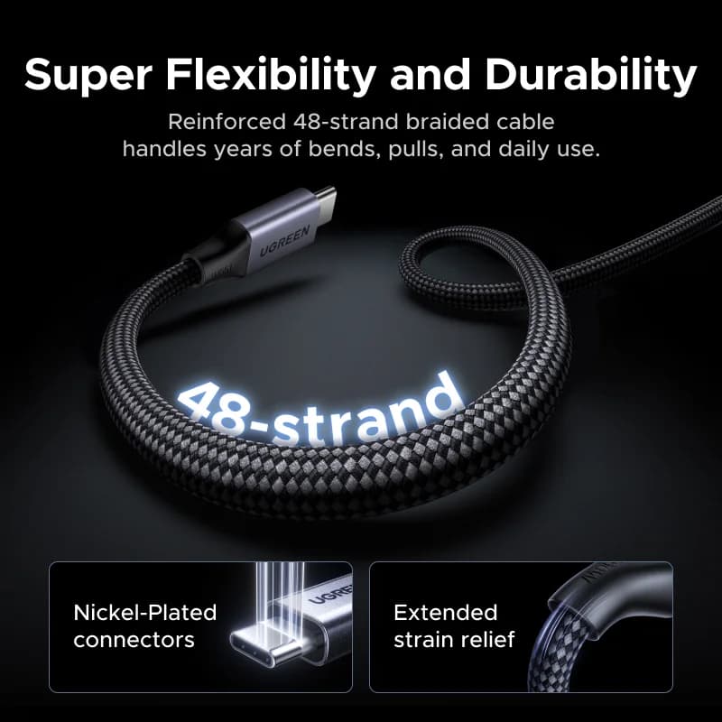 Cable de carga rápida magnético USB-C a USB-C de 100W