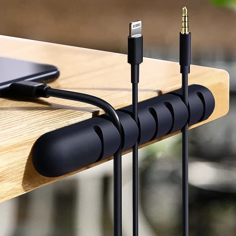 Clips organizadores de cables USB de silicona