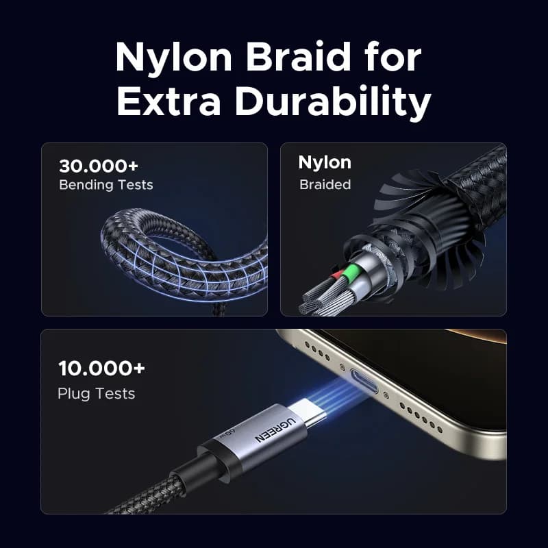 Cable USB-C a USB-C, carga rápida PD 60W