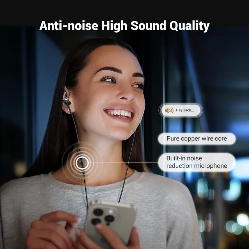Auriculares con cable USB-C con jack de 3.5mm y micrófono